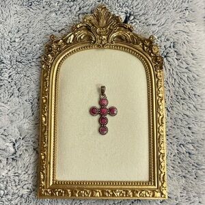 Ruby Gemstone & Solid 925 Cross Pendant